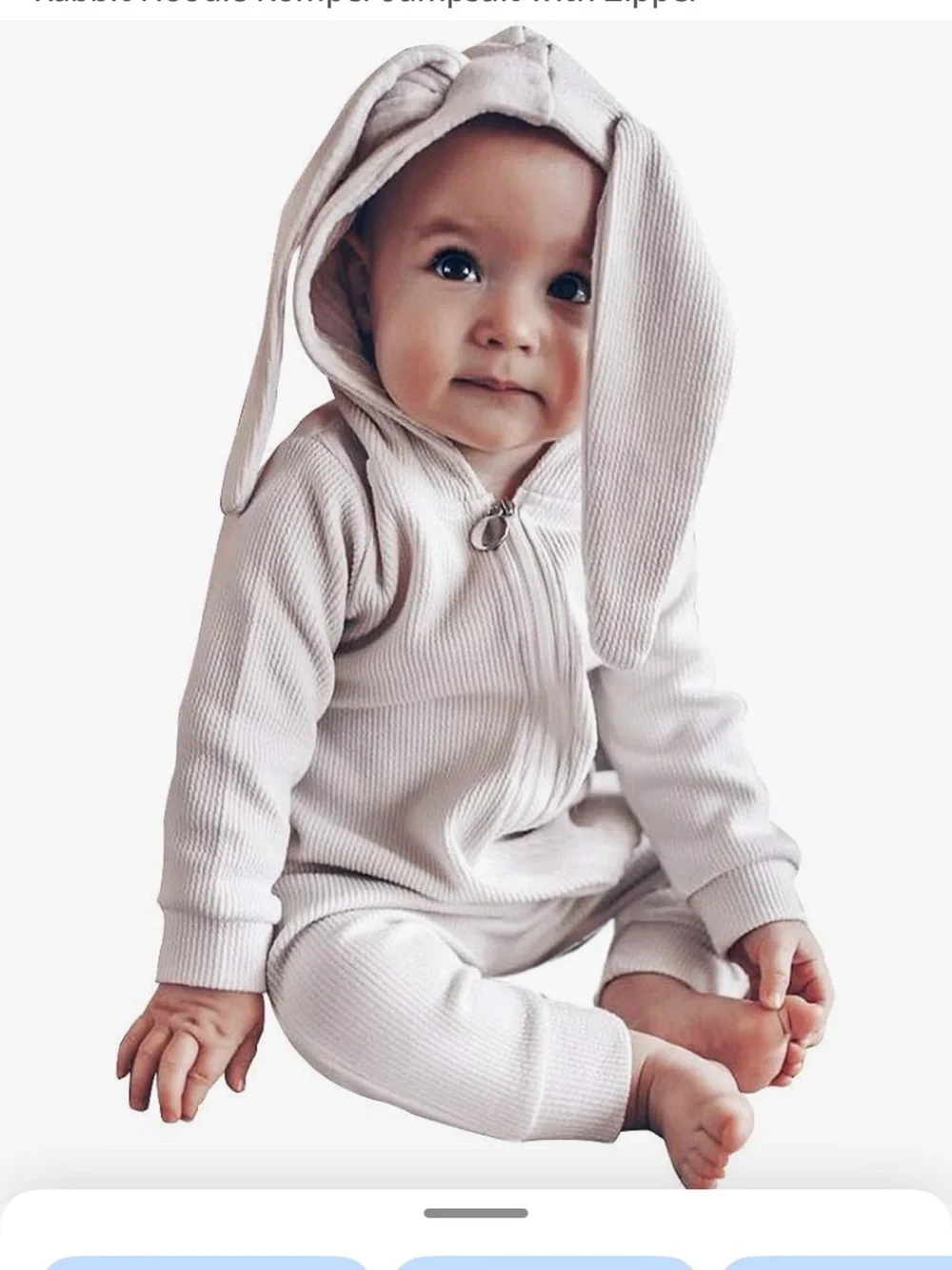 White Bunny Hooded Costume Romper